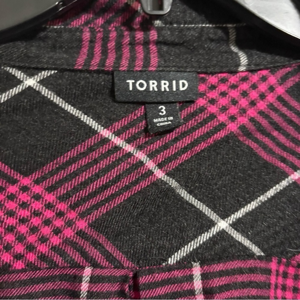TORRID Lizzie Brushed Rayon Acrylic Button-Up Tunic Shirt I Size: 3XL - Picture 4 of 9